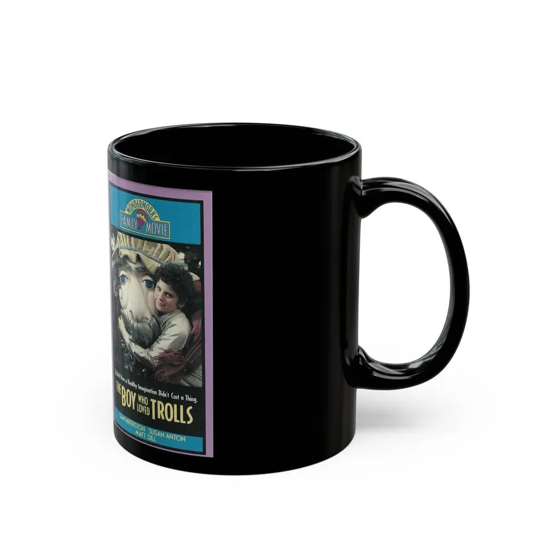 THE BOY WHO LOVED TROLLS (VHS COVER) - Black Coffee Mug - Go Mug Yourself