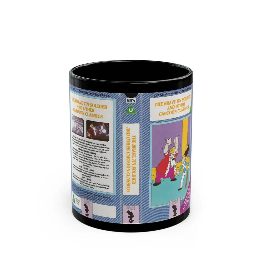 THE BRAVE TIN SOLDIER AND OTHER CARTOON CLASSICS (VHS COVER) - Black Coffee Mug 11oz - Go Mug Yourself