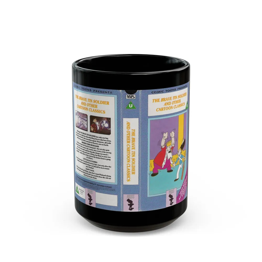 THE BRAVE TIN SOLDIER AND OTHER CARTOON CLASSICS (VHS COVER) - Black Coffee Mug-15oz-Go Mug Yourself