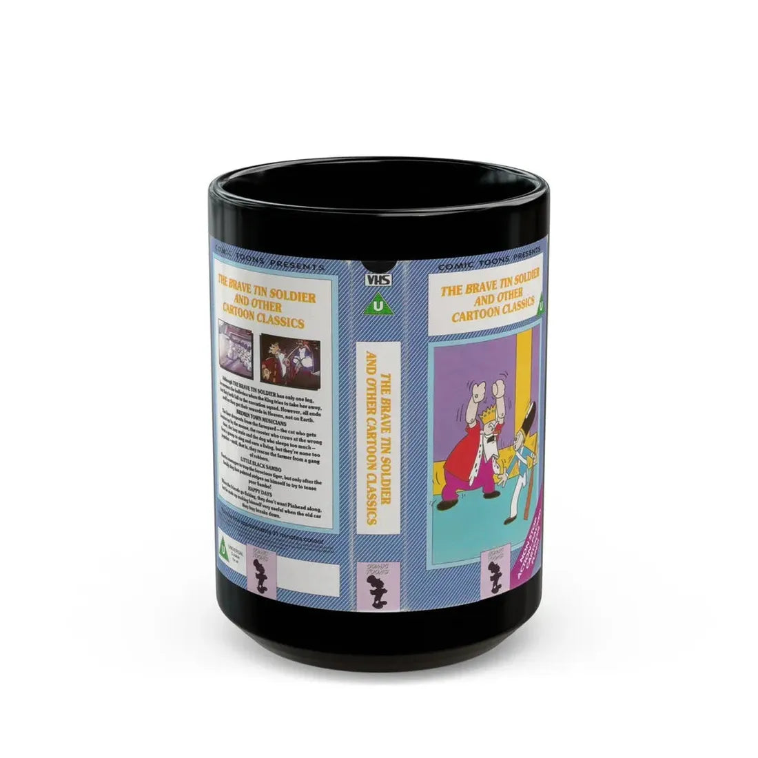 THE BRAVE TIN SOLDIER AND OTHER CARTOON CLASSICS (VHS COVER) - Black Coffee Mug 15oz - Go Mug Yourself