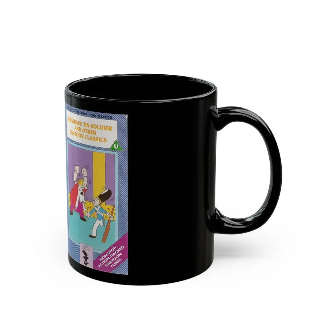 THE BRAVE TIN SOLDIER AND OTHER CARTOON CLASSICS (VHS COVER) - Black Coffee Mug - Go Mug Yourself