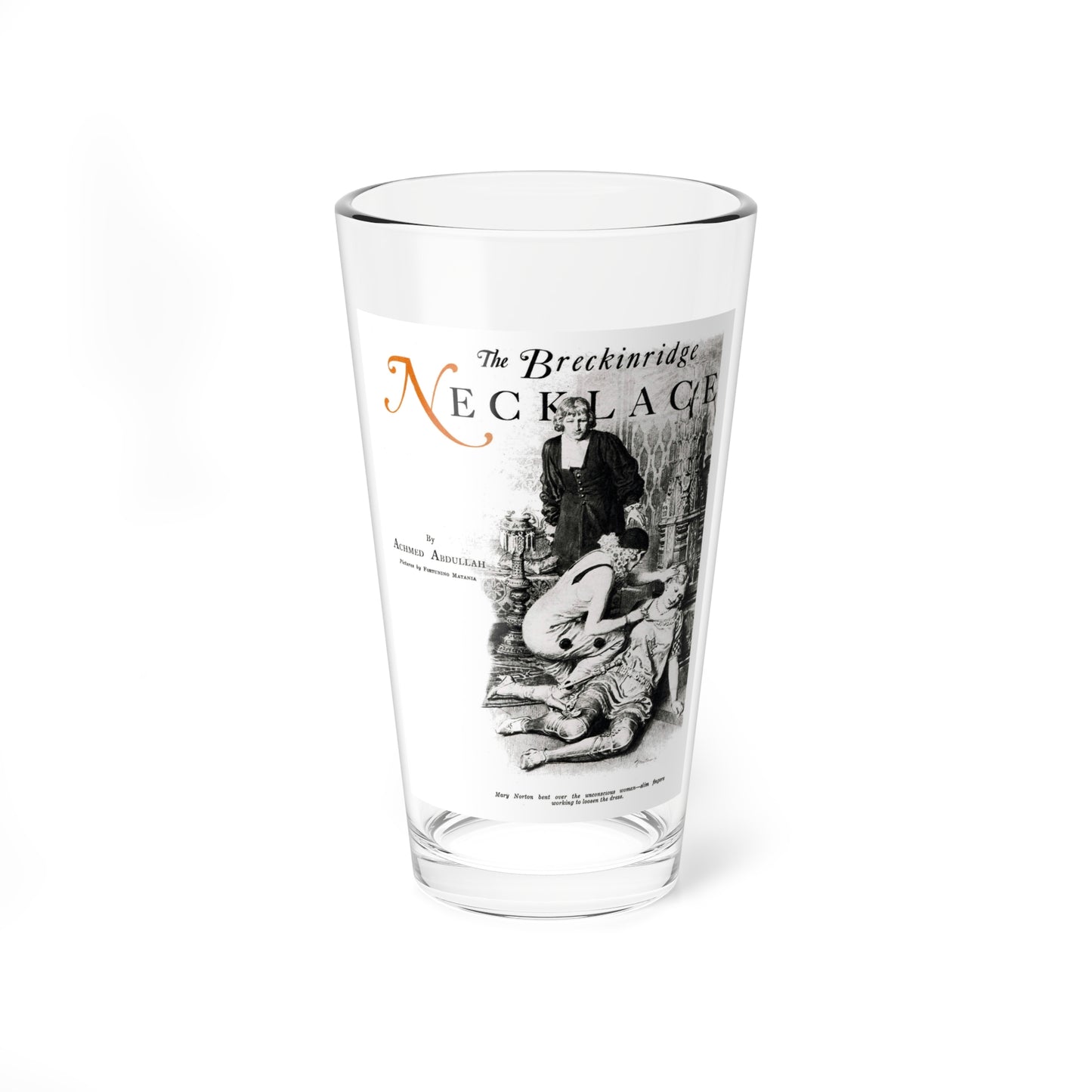 The Breckinridge Necklace (1), Liberty magazine, March 2, 1929 (Magazine Illustration) Pint Glass 16oz-16oz-Go Mug Yourself