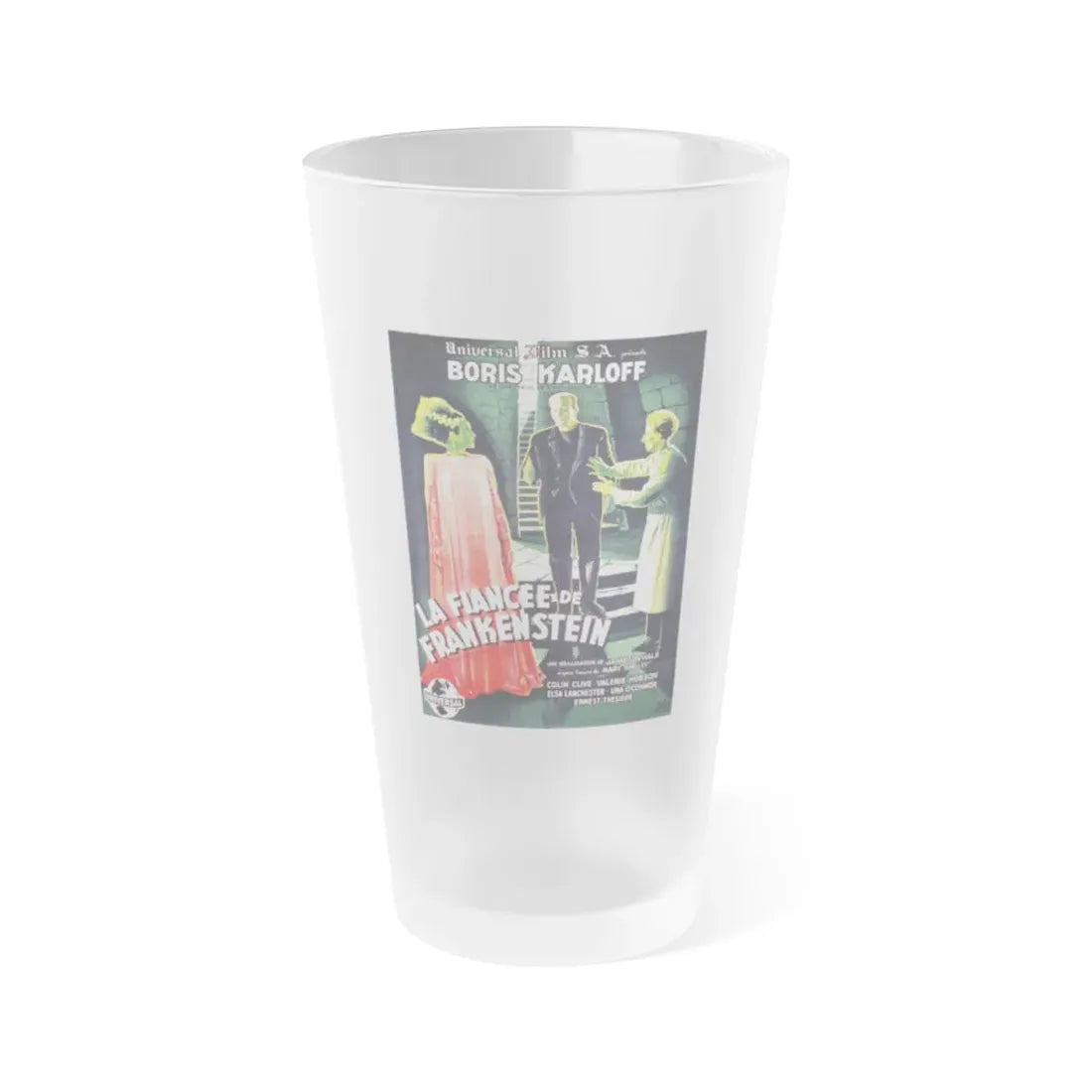 THE BRIDE OF FRANKENSTEIN (FRENCH) 1935 Movie Poster - Frosted Pint Glass 16oz Default Title - Go Mug Yourself