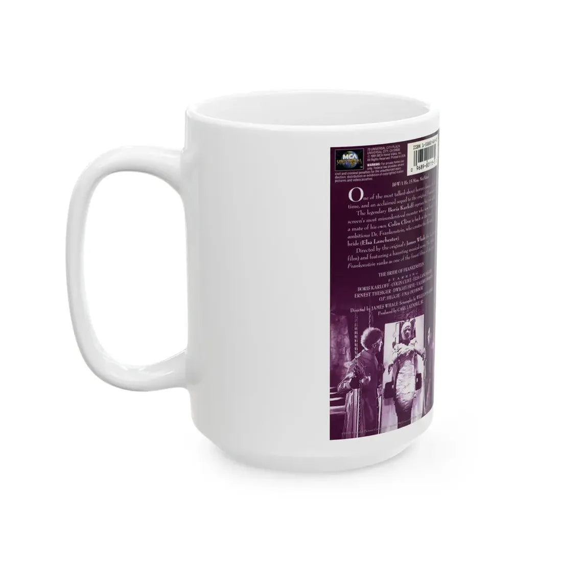 THE BRIDE OF FRANKENSTEIN (VHS COVER) - White Coffee Mug - Go Mug Yourself