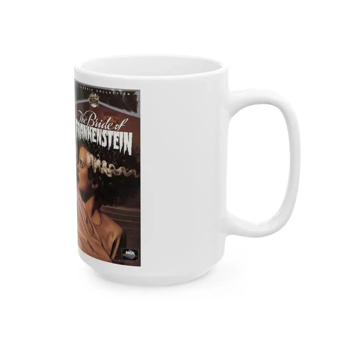 THE BRIDE OF FRANKENSTEIN (VHS COVER) - White Coffee Mug - Go Mug Yourself