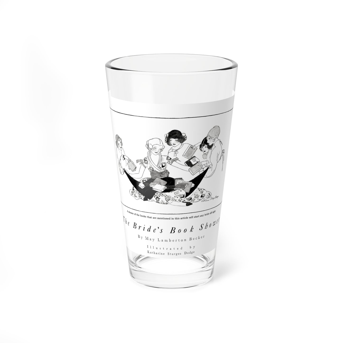 The Bride's Book Shower, Good Housekeeping, June 1921 (Magazine Illustration) Pint Glass 16oz-16oz-Go Mug Yourself