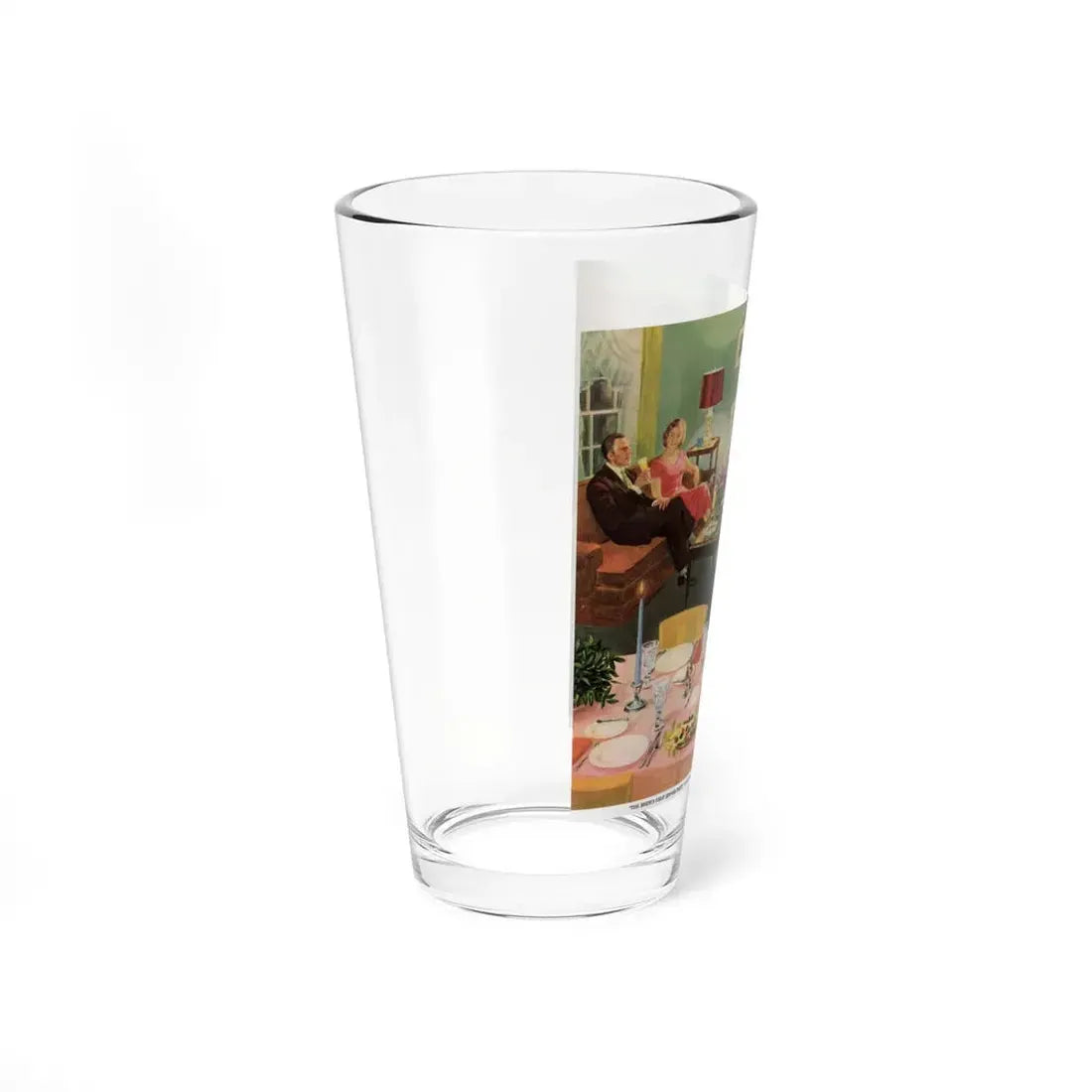 The Brides First Dinner Party, Collier's advertisement illustration, March 15, 1952 (Magazine Illustration) Pint Glass 16oz - Go Mug Yourself