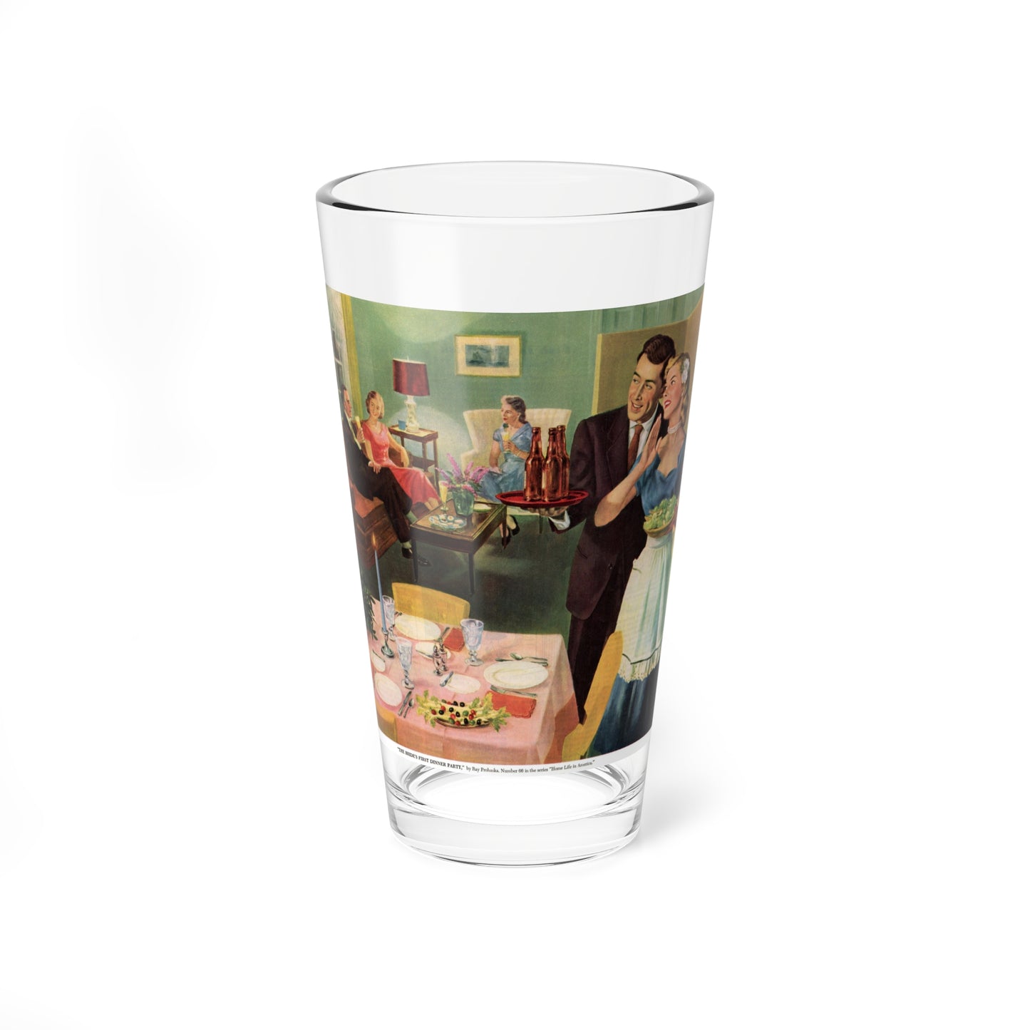 The Brides First Dinner Party, Collier's advertisement illustration, March 15, 1952 (Magazine Illustration) Pint Glass 16oz-16oz-Go Mug Yourself