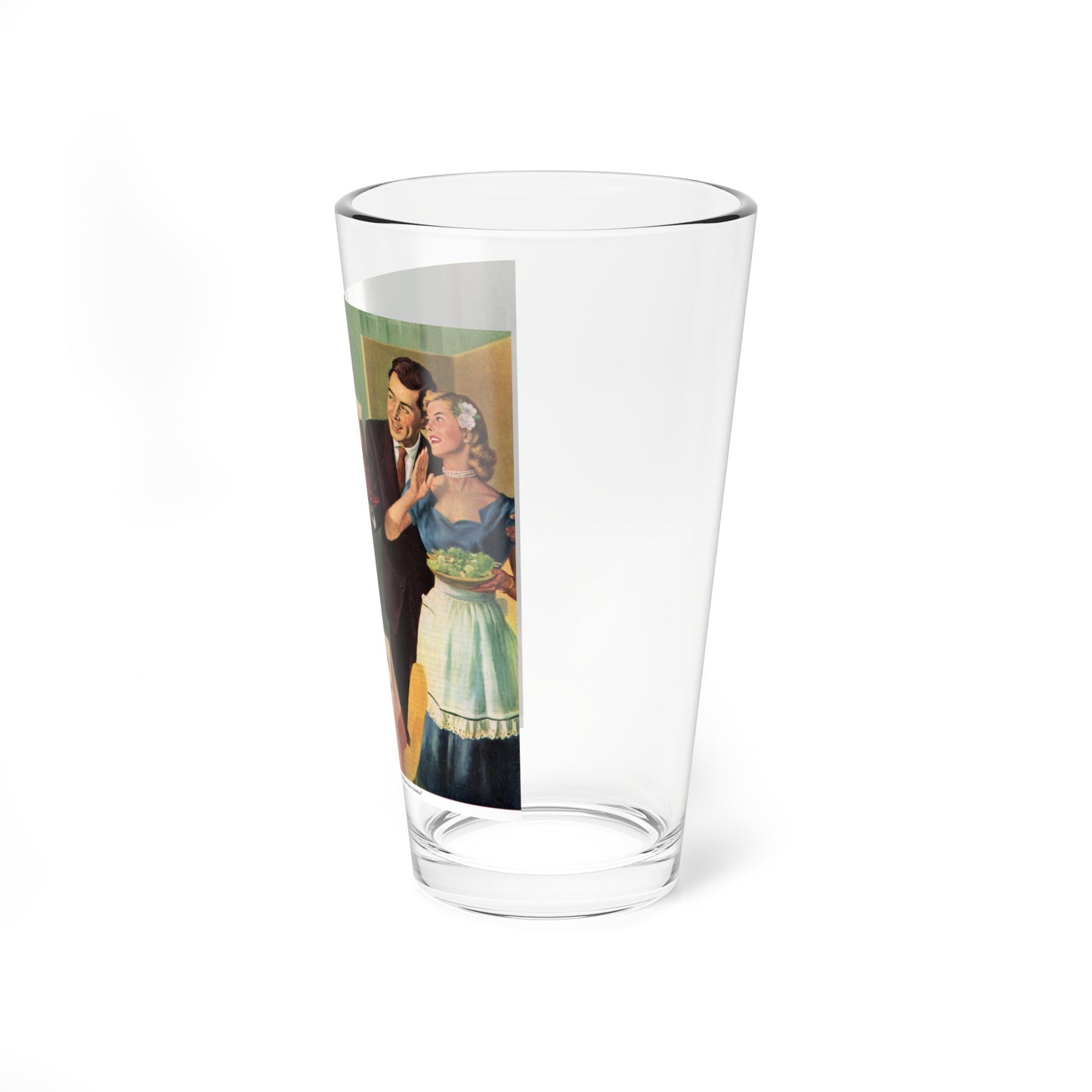 The Brides First Dinner Party, Collier's advertisement illustration, March 15, 1952 (Magazine Illustration) Pint Glass 16oz-Go Mug Yourself