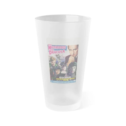 THE BRIDES OF DRACULA (BELGIAN) 1960 Movie Poster - Frosted Pint Glass 16oz Default Title - Go Mug Yourself