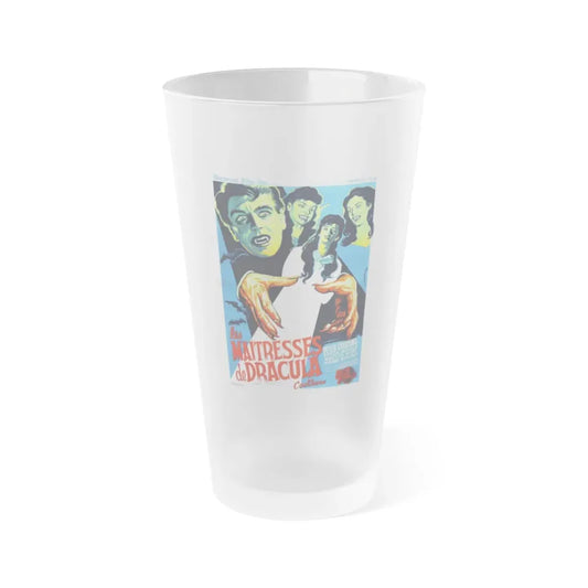 THE BRIDES OF DRACULA (FRENCH) 1960 Movie Poster - Frosted Pint Glass 16oz Default Title - Go Mug Yourself