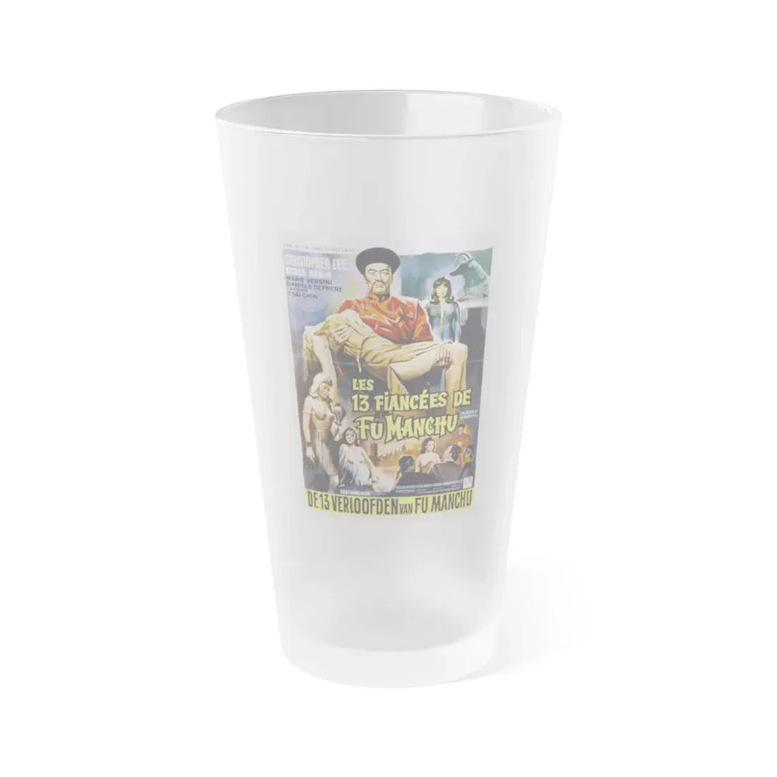 THE BRIDES OF FU MANCHU (BELGIAN) 1966 Movie Poster - Frosted Pint Glass 16oz Default Title - Go Mug Yourself