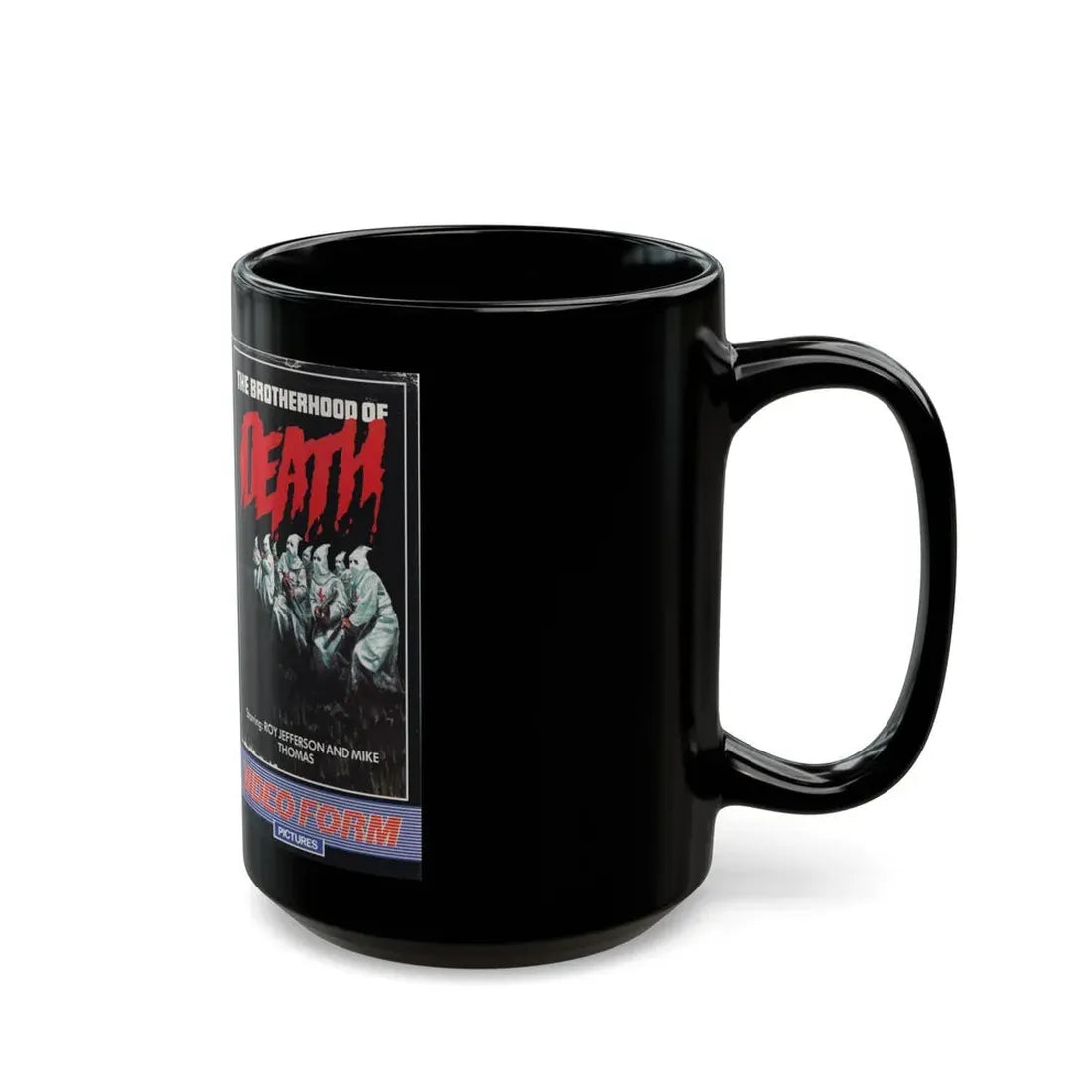 THE BROTHERHOOD OF DEATH (VHS COVER) - Black Coffee Mug - Go Mug Yourself