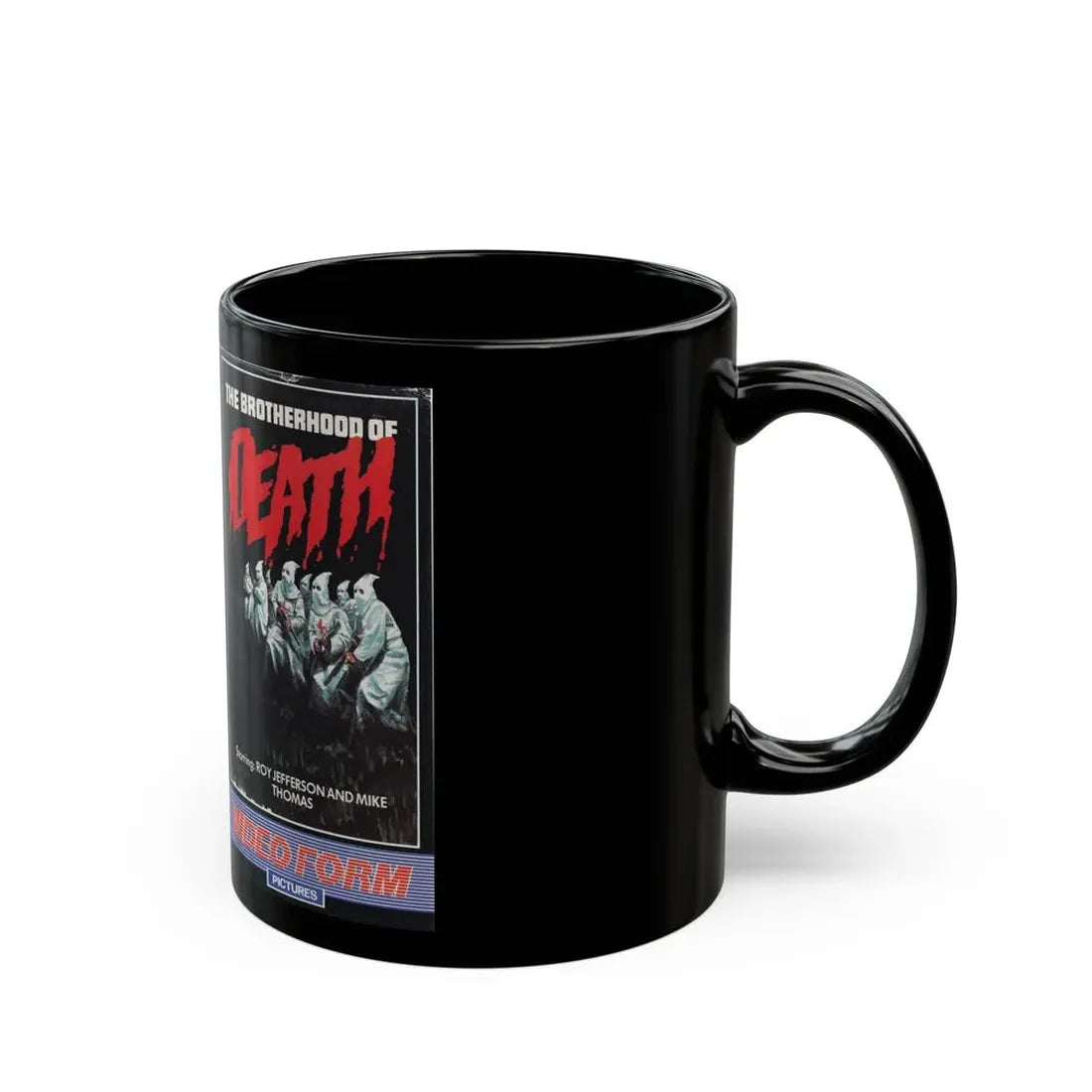 THE BROTHERHOOD OF DEATH (VHS COVER) - Black Coffee Mug - Go Mug Yourself