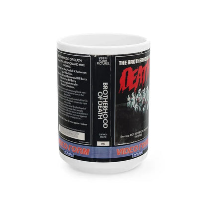 THE BROTHERHOOD OF DEATH (VHS COVER) - White Coffee Mug 15oz - Go Mug Yourself