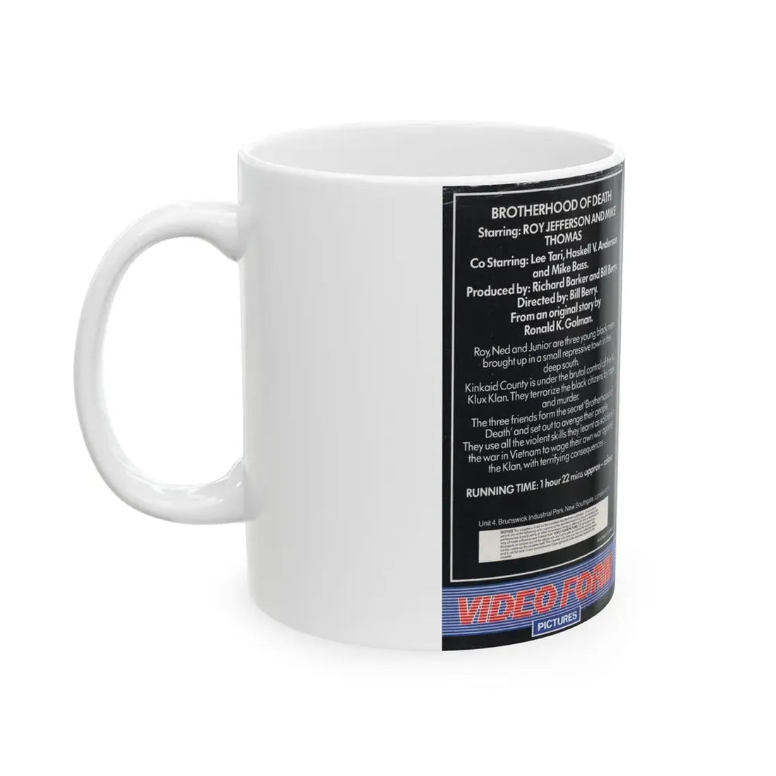 THE BROTHERHOOD OF DEATH (VHS COVER) - White Coffee Mug - Go Mug Yourself
