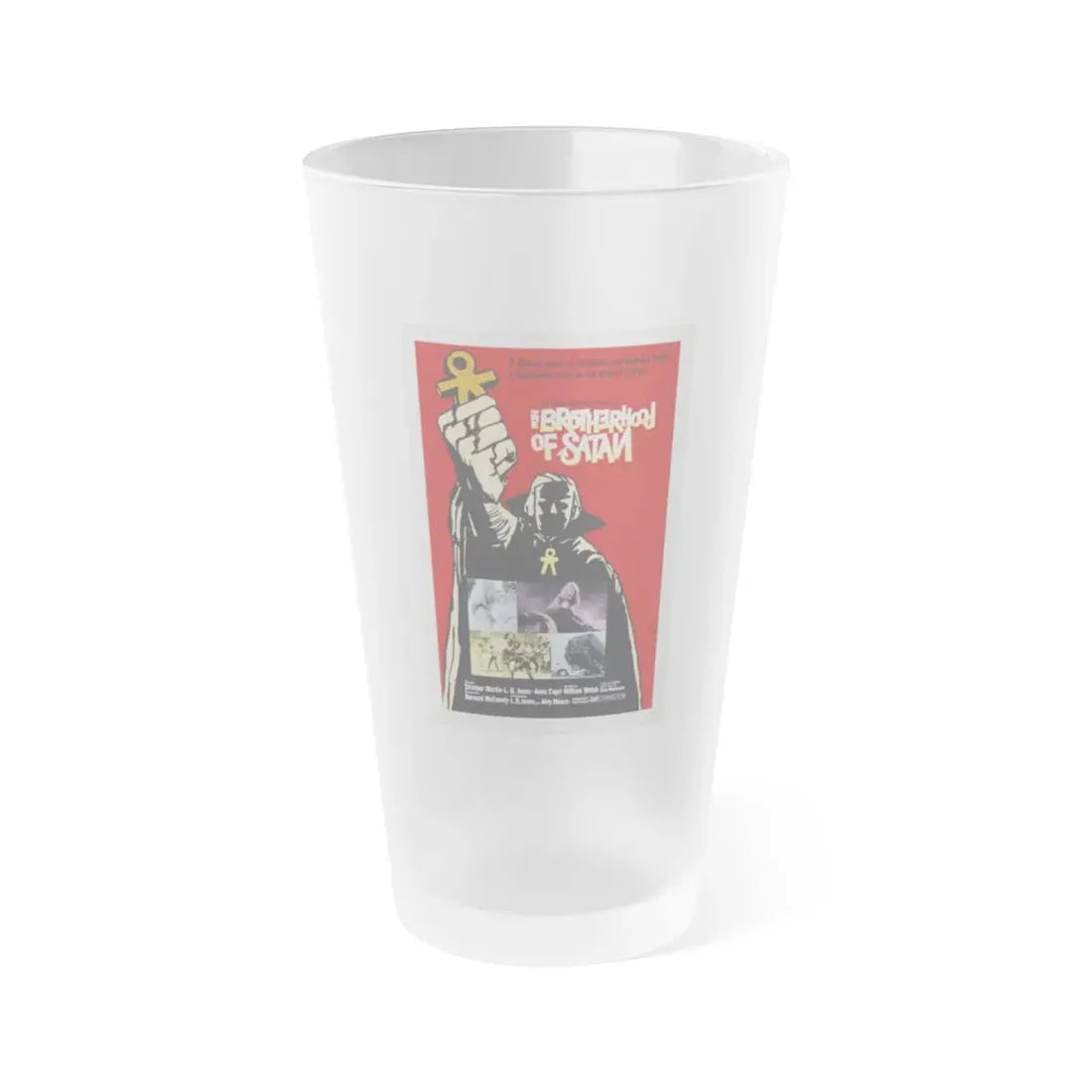 THE BROTHERHOOD OF SATAN 1971 Movie Poster - Frosted Pint Glass 16oz Default Title - Go Mug Yourself