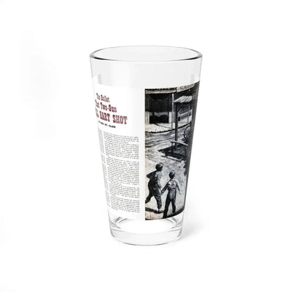 The Bullet That Two-Gun Bill Hart Shot, Bluebook for Men, June 1955 (Magazine Illustration) Pint Glass 16oz 16oz - Go Mug Yourself
