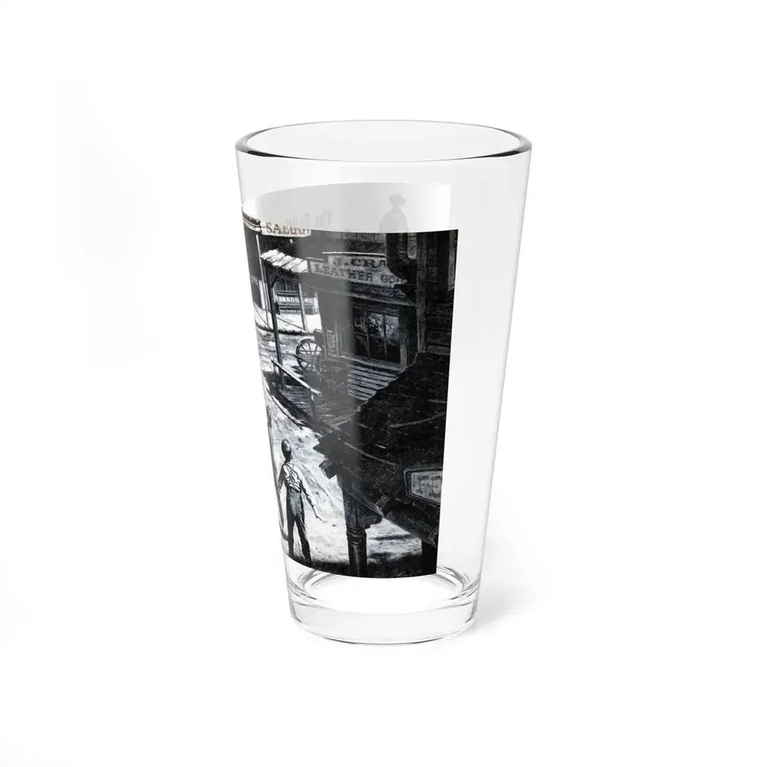 The Bullet That Two-Gun Bill Hart Shot, Bluebook for Men, June 1955 (Magazine Illustration) Pint Glass 16oz - Go Mug Yourself