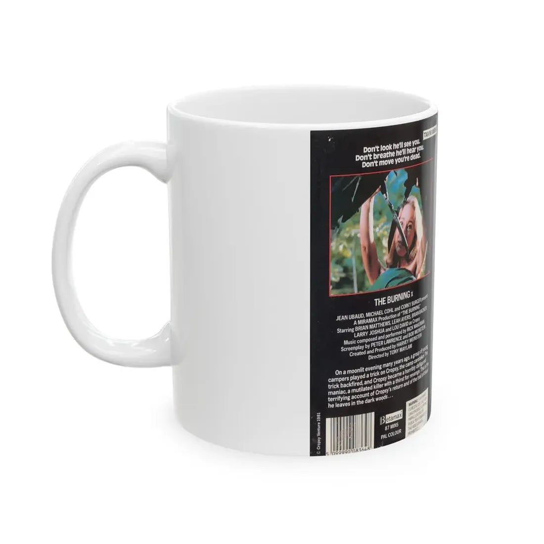 THE BURNING (VHS COVER) - White Coffee Mug - Go Mug Yourself