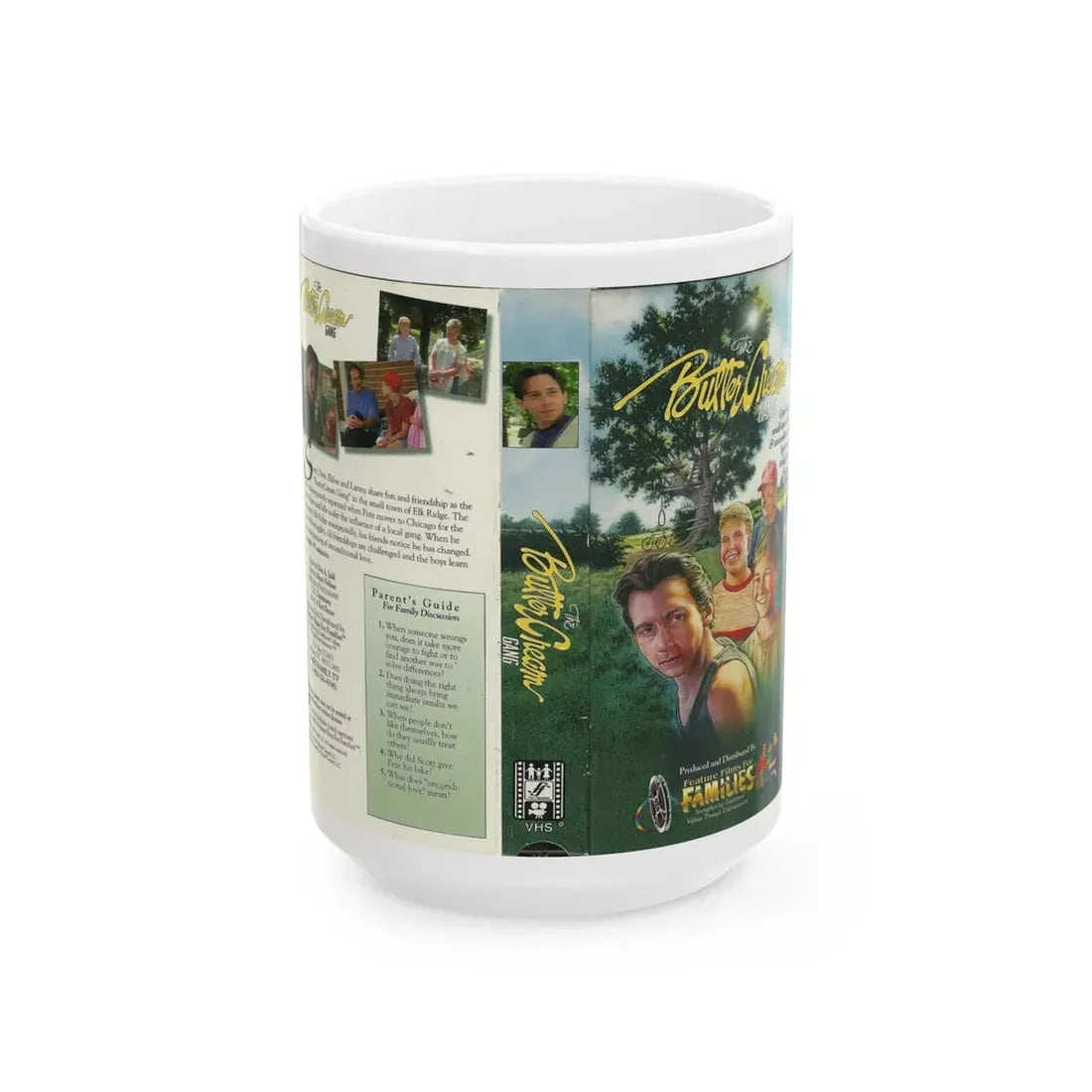 THE BUTTER CREAM GANG (VHS COVER) - White Coffee Mug 15oz - Go Mug Yourself