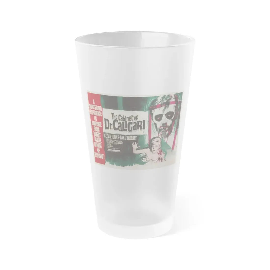 THE CABINET OF CALIGARI 1962 Movie Poster - Frosted Pint Glass 16oz Default Title - Go Mug Yourself