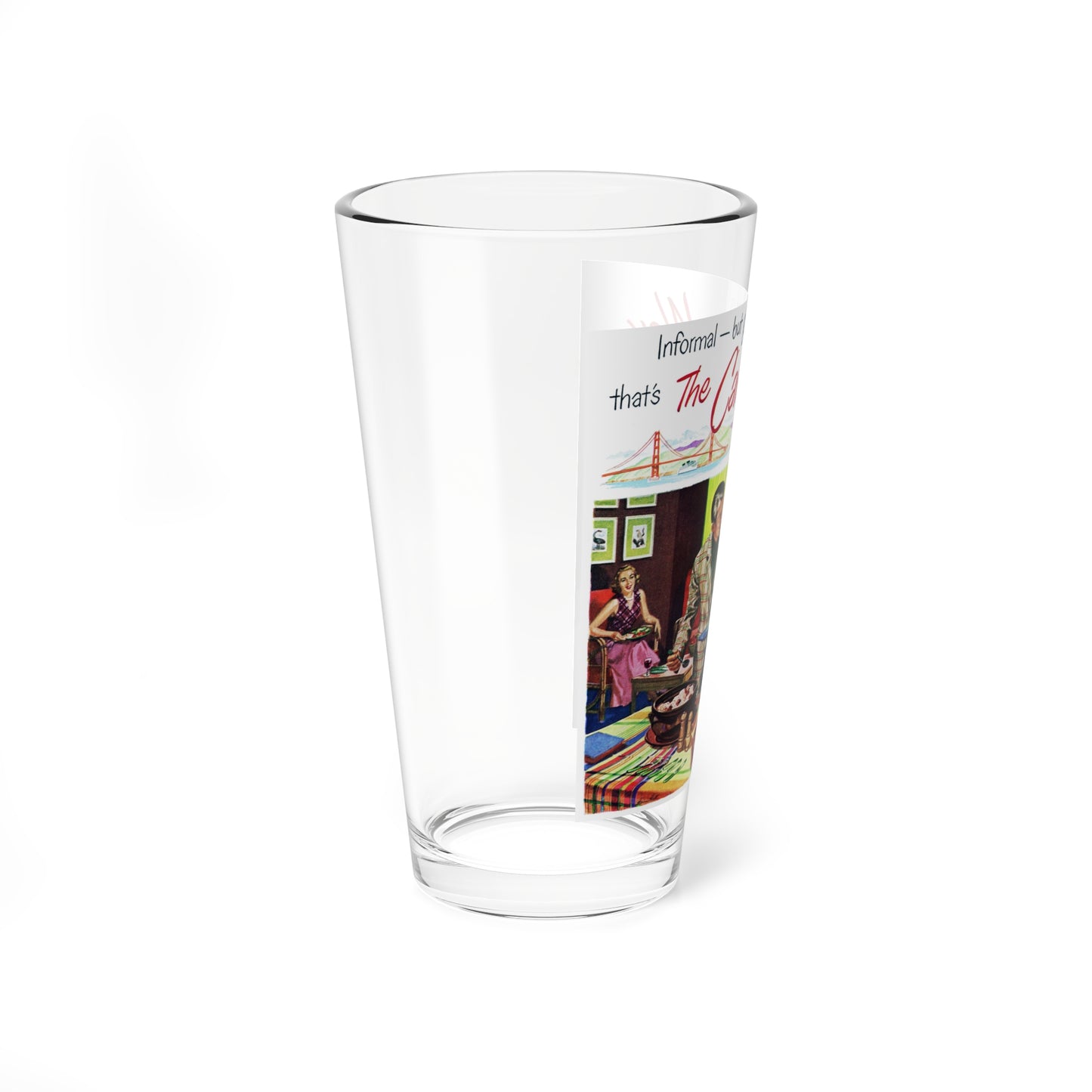 The California Way of Entertaining adv, 1950 (Magazine Illustration) Pint Glass 16oz-Go Mug Yourself