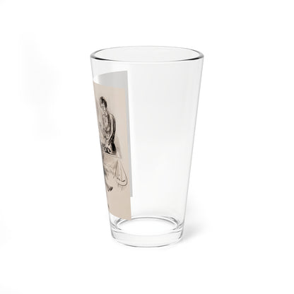 The Call, Harper's Bazar magazine interior illustration, circa 1930 (Magazine Illustration) Pint Glass 16oz-Go Mug Yourself