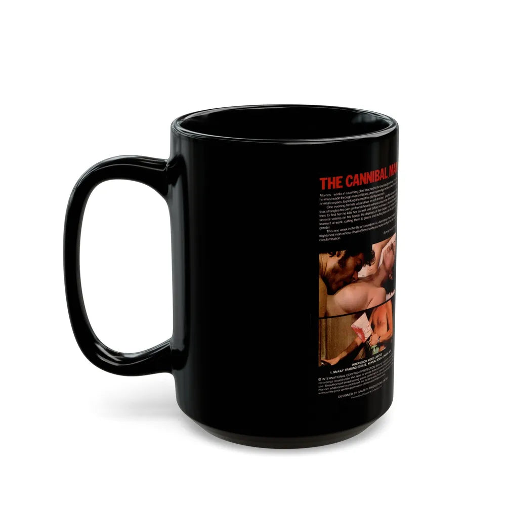 THE CANNIBAL MAN (VHS COVER) - Black Coffee Mug-Go Mug Yourself