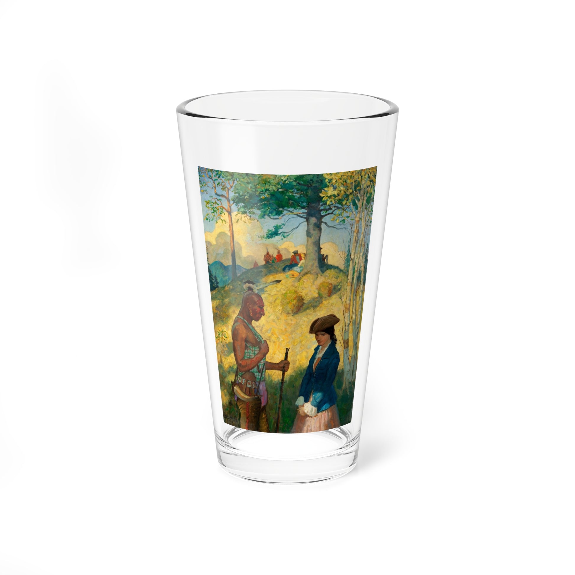 The Captives, Last of the Mohicans book illustration, c. 1928 (Magazine Illustration) Pint Glass 16oz-16oz-Go Mug Yourself