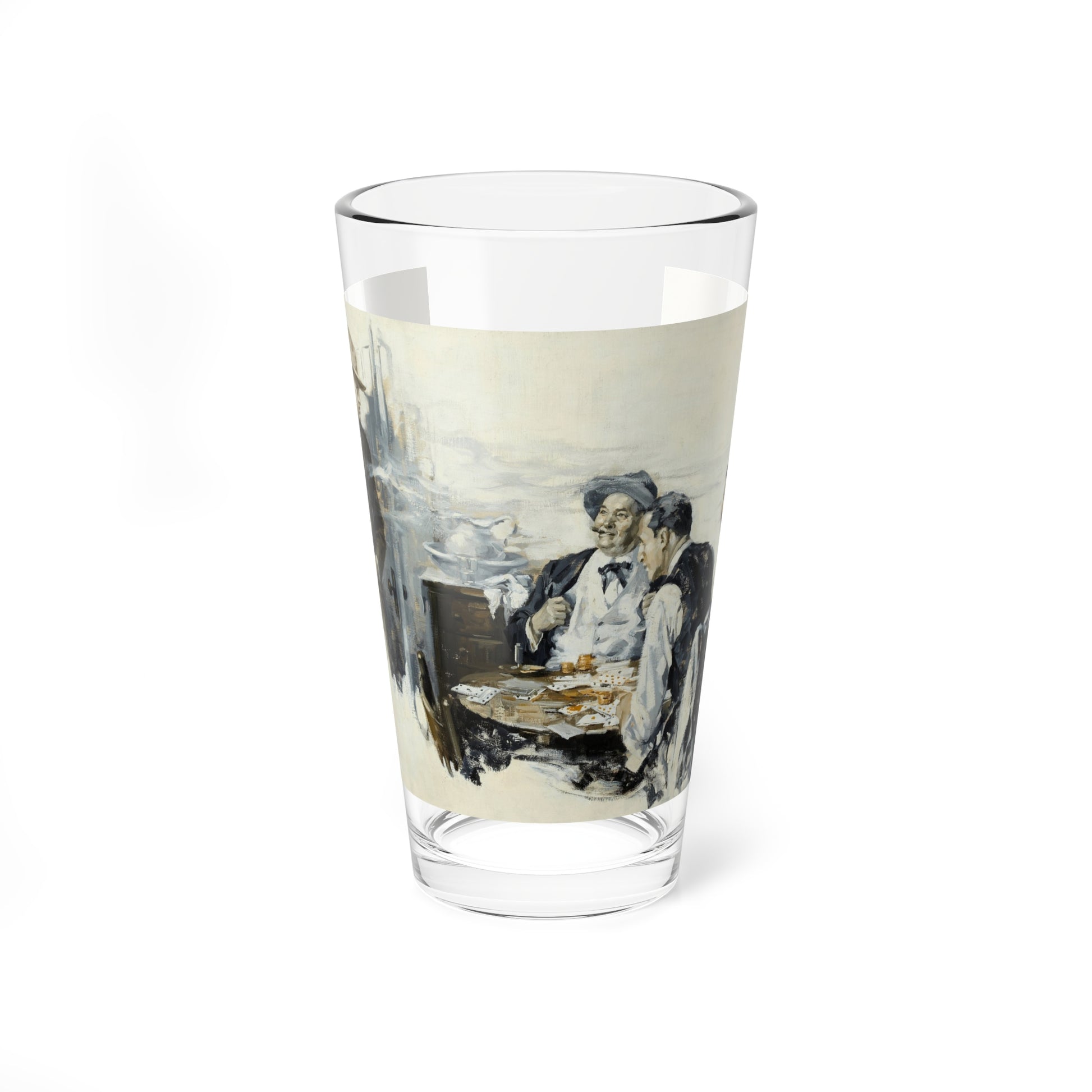 The Card Game, 1924 (Magazine Illustration) Pint Glass 16oz-16oz-Go Mug Yourself