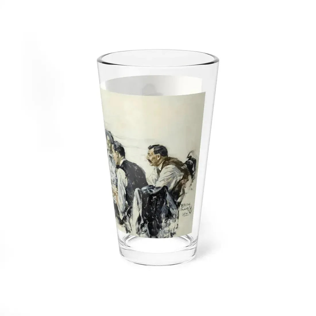 The Card Game, 1924 (Magazine Illustration) Pint Glass 16oz - Go Mug Yourself