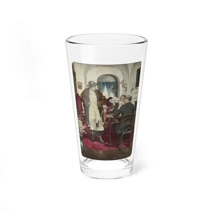 The Card Game, Saturday Evening Post illustration (Magazine Illustration) Pint Glass 16oz 16oz - Go Mug Yourself