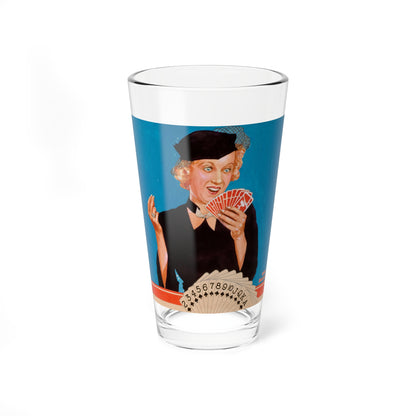 The Card Reader, cover study (Magazine Illustration) Pint Glass 16oz-16oz-Go Mug Yourself