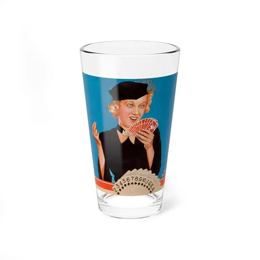The Card Reader, cover study (Magazine Illustration) Pint Glass 16oz 16oz - Go Mug Yourself