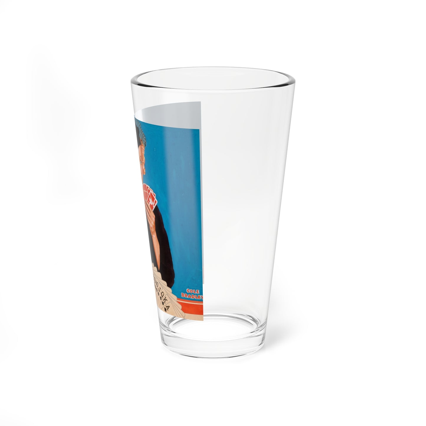 The Card Reader, cover study (Magazine Illustration) Pint Glass 16oz-Go Mug Yourself