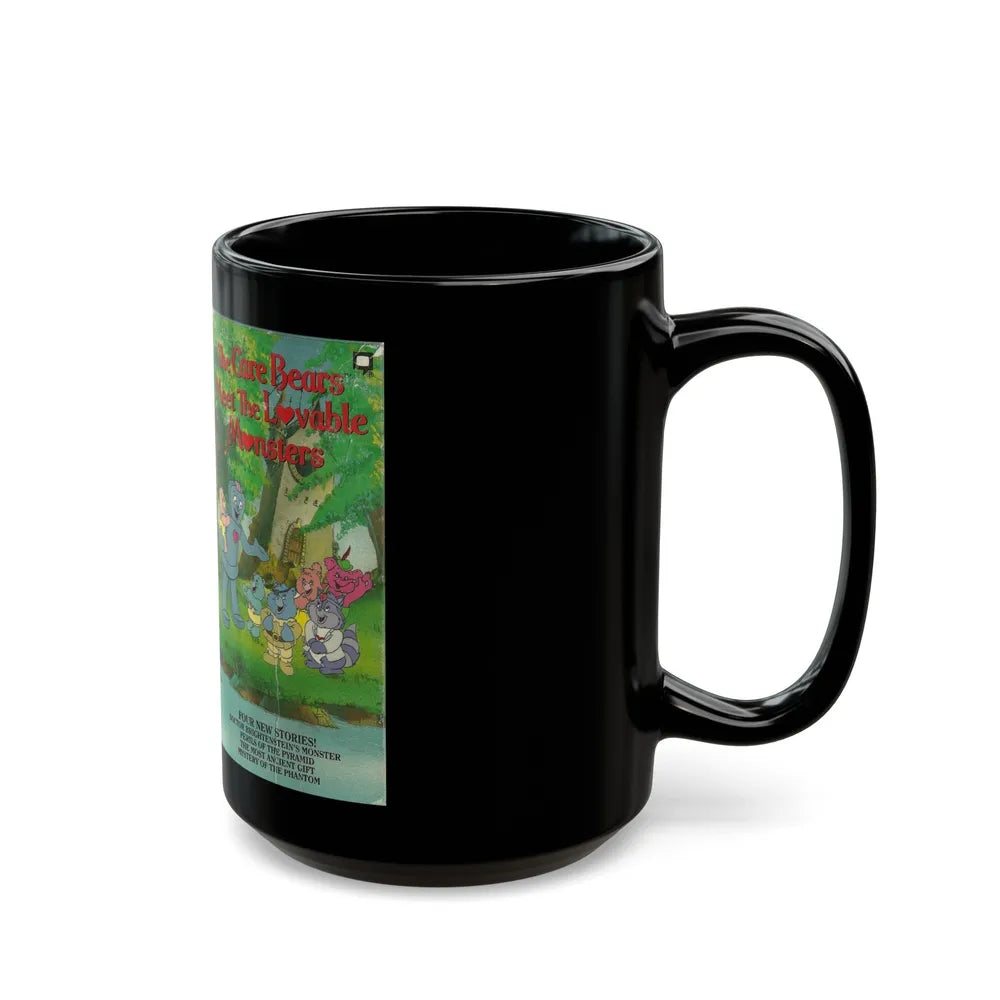 THE CARE BEARS MEET THE LOVABLE MONSTERS (VHS COVER) - Black Coffee Mug-Go Mug Yourself