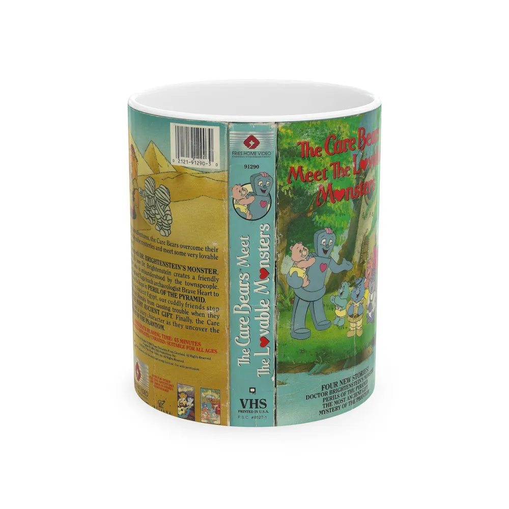 THE CARE BEARS MEET THE LOVABLE MONSTERS (VHS COVER) - White Coffee Mug-11oz-Go Mug Yourself