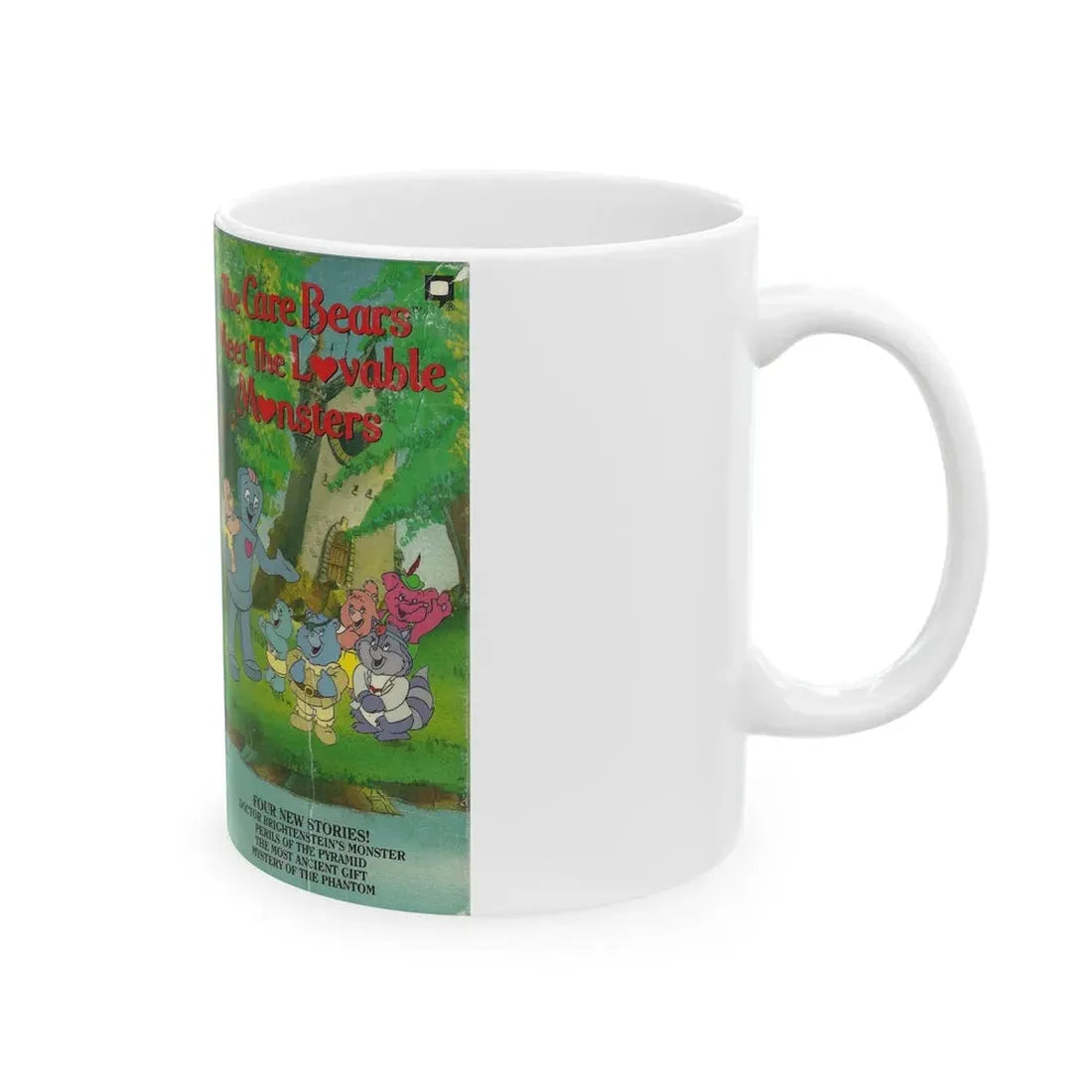 THE CARE BEARS MEET THE LOVABLE MONSTERS (VHS COVER) - White Coffee Mug - Go Mug Yourself