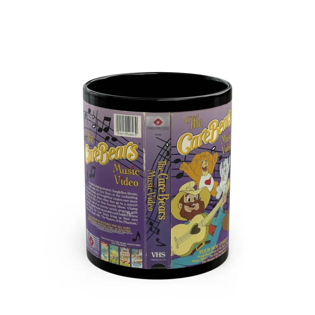 THE CARE BEARS MUSIC VIDEO (VHS COVER) - Black Coffee Mug 11oz - Go Mug Yourself