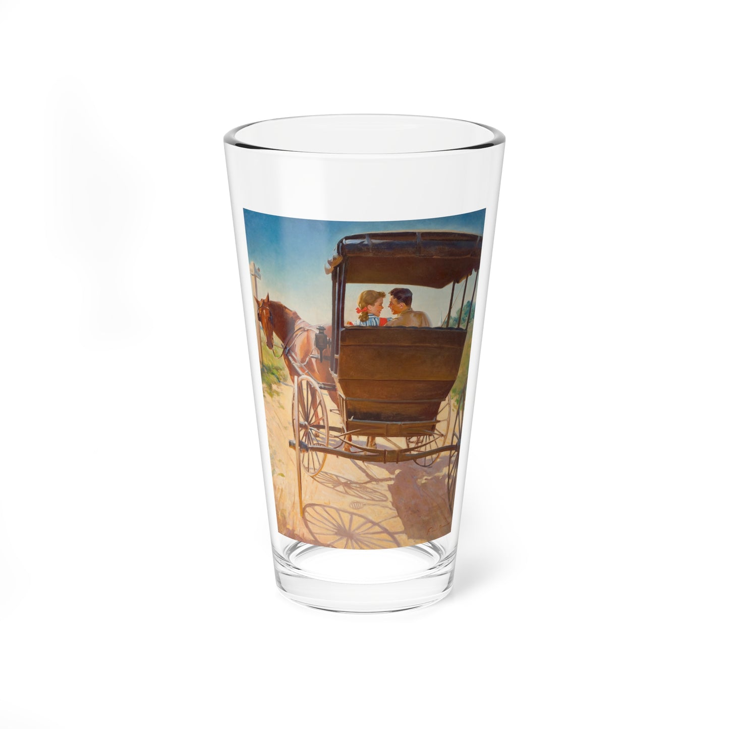 The Carriage Ride (Magazine Illustration) Pint Glass 16oz-16oz-Go Mug Yourself