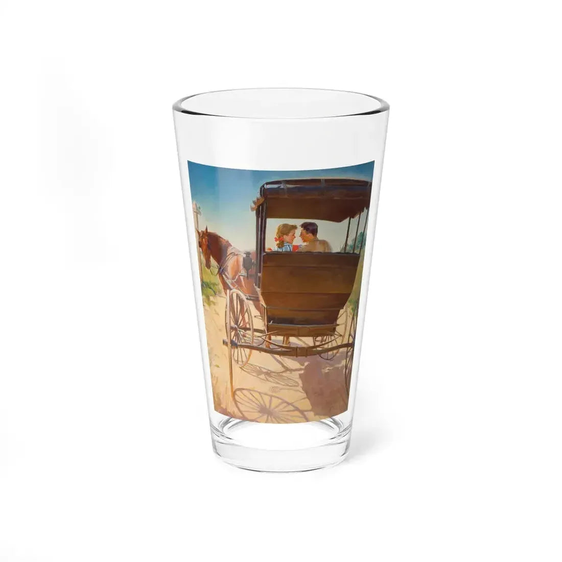 The Carriage Ride (Magazine Illustration) Pint Glass 16oz 16oz - Go Mug Yourself