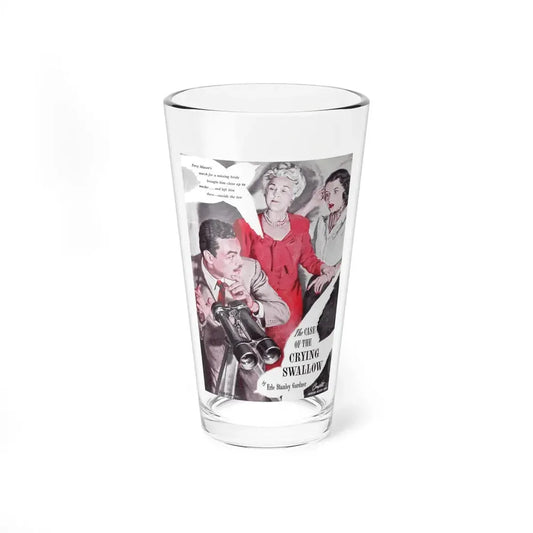 The Case of the Crying Swallow, The American Magazine, August 1947 (Magazine Illustration) Pint Glass 16oz 16oz - Go Mug Yourself