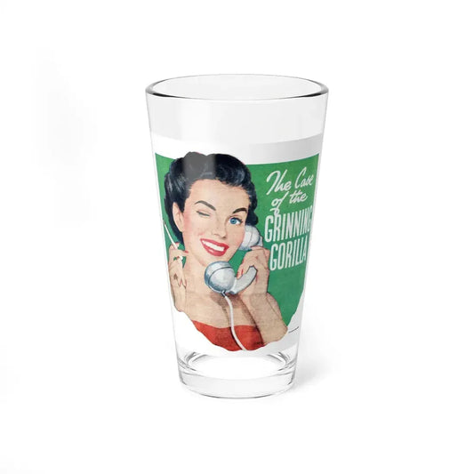 The Case of the Grinning Gorilla, Star Weekly Novel, June 13, 1953 (Magazine Illustration) Pint Glass 16oz 16oz - Go Mug Yourself
