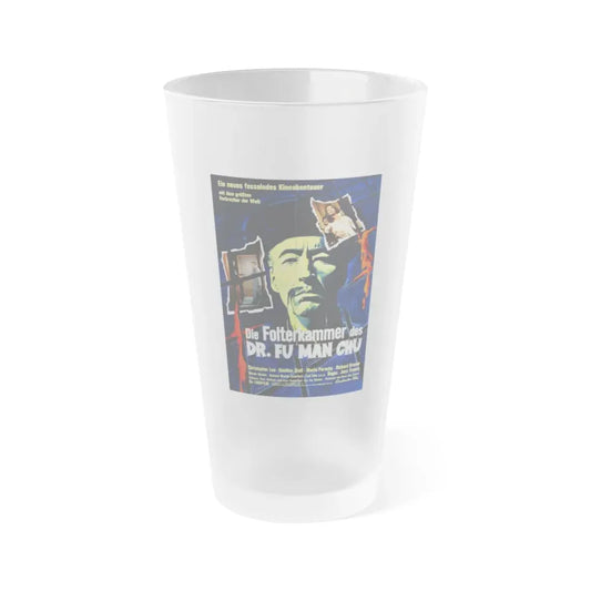 THE CASTLE OF FU MANCHU (GERMANY) 1969 Movie Poster - Frosted Pint Glass 16oz 16oz Frosted - Go Mug Yourself