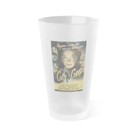 THE CAT CREEPS 1946 Movie Poster - Frosted Pint Glass 16oz Default Title - Go Mug Yourself
