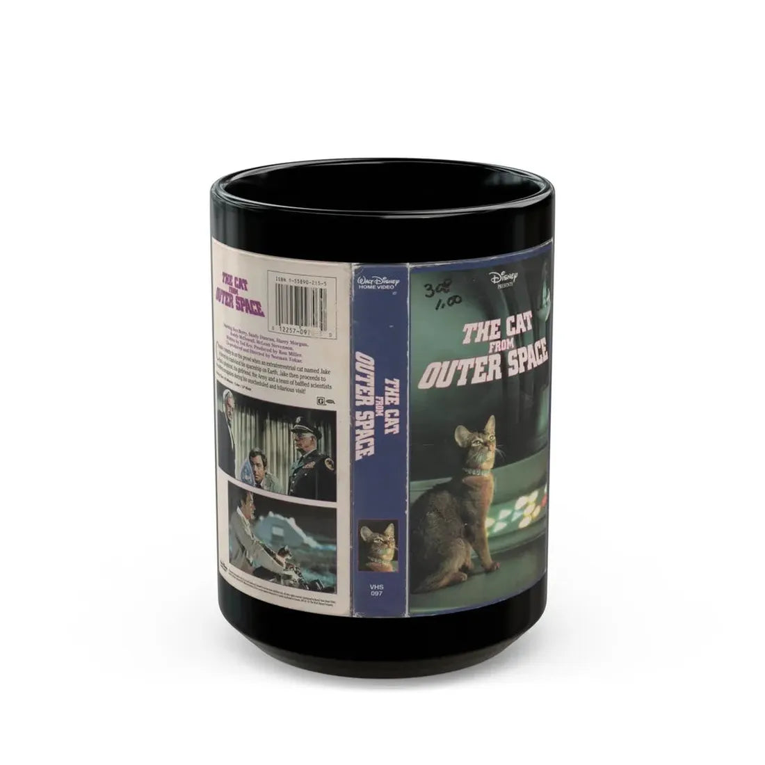 THE CAT FROM OUTER SPACE (VHS COVER) - Black Coffee Mug 15oz - Go Mug Yourself