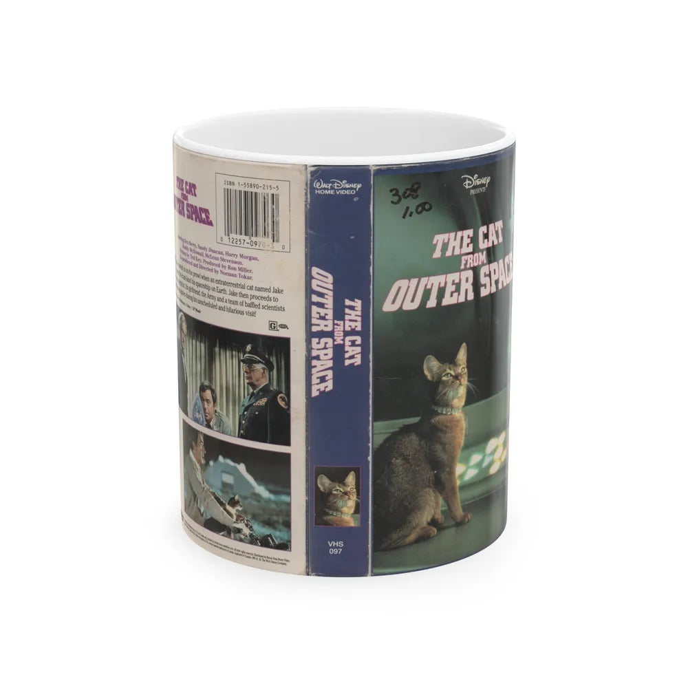 THE CAT FROM OUTER SPACE (VHS COVER) - White Coffee Mug-11oz-Go Mug Yourself