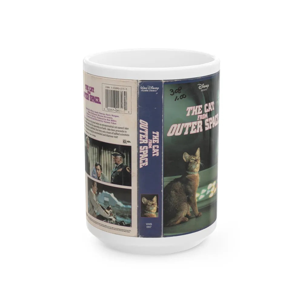 THE CAT FROM OUTER SPACE (VHS COVER) - White Coffee Mug-15oz-Go Mug Yourself