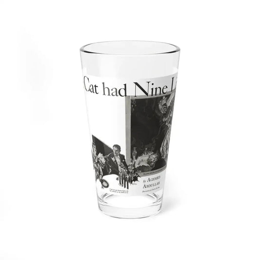 The Cat had Nine Lives, Cosmopolitan, January 1934 (Magazine Illustration) Pint Glass 16oz 16oz - Go Mug Yourself
